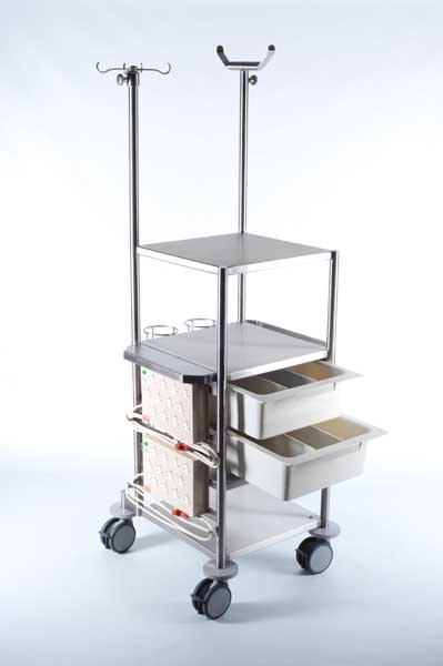 Bennett Engineering Design Solution - Product Design and Manufactures - Operating Theatre Trolley - Perfusionist - Stainless Steel