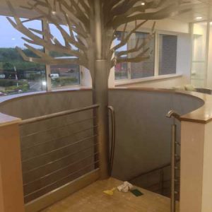 Bennett Engineering Design Solutions - Bespoke Spiral Stairs - Stainless Steel - Tree Design