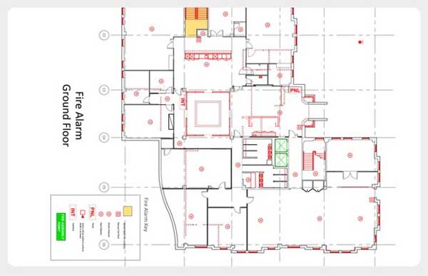 Bennett Engineering Design Solutions - Factory Layouts & Surveys - Fire Alarm Plan - 2D CAD