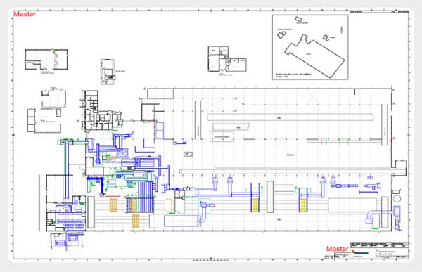 Bennett Engineering Design Solutions - Factory Layouts & Surveys - Hanson Factory Plan - 2D CAD