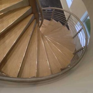 Bennett Enginering Design Solutions - Wooden Step Inserts - Stainless Steel Spiral Stairs