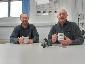 John Bennett and Craig Harbron enjoing a coffee